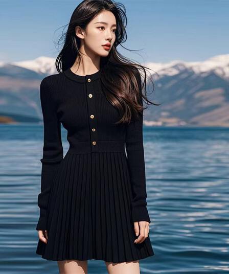 검정색 샤오시엔 그는 벤 바람 드레스 아이들 조기 봄 2026 년 새로운 작은 키 고급 센스 봄 착용 가져 가라.