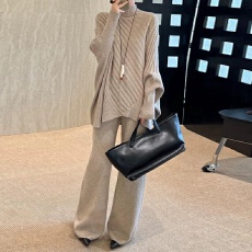 批发时尚套装女2026秋<b class='q'>冬</b>新款洋气宽松显瘦蝙蝠袖针织衫阔腿裤两件套潮