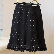 批发实拍大码女装2025秋款弹力休闲半身长群高腰显瘦弹力长裙