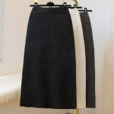 批发实拍大码女装2025秋款弹力休闲半身长群高腰显瘦弹力长裙