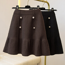 批发实拍大码女装2025秋款弹力休闲半身短群高腰显瘦弹力裙