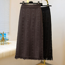 批发实拍大码女装2025秋冬季新款上新高腰弹力显瘦针织半身裙