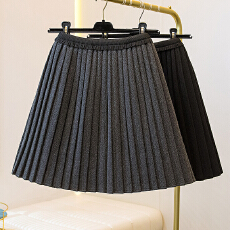 批发实拍大码女装2025复古小香风格子针织百褶边短裙