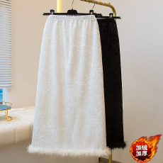 批发<b class='q'>实拍</b>大码女装2025复古休闲风纯色针织半身裙收身显瘦