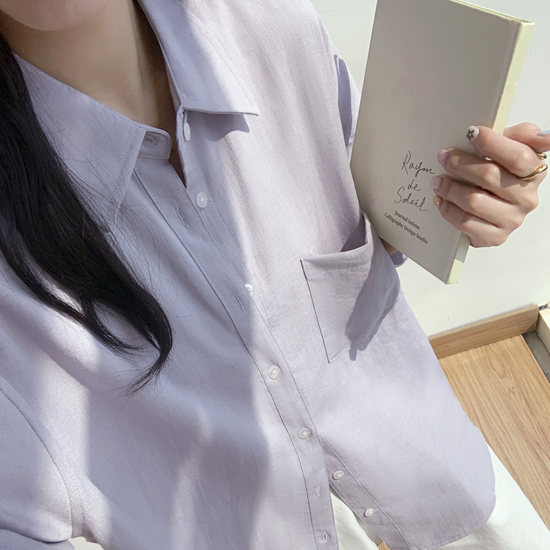 실사 2026 아마 여성 셔츠 봄 여름 섹션 느슨함 센스 자외선 차단 긴팔 맨위 오래된 돈 바람 면 린넨 셔츠 재킷