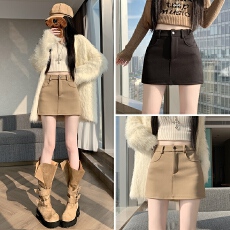 批发实拍加厚半身裙2025秋冬高腰弹力包臀短裙百搭a字辣妹超短裙