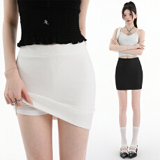 批发实拍纯欲辣妹弹力半身裙女2026夏季高腰包臀裙针织紧身打底一步裙