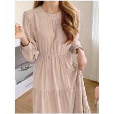 批发有货 韩国chic设计感小众轻奢名媛茶歇圆领法式<b class='q'>连衣裙</b>