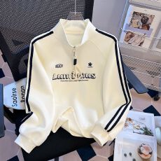 批发显瘦薄款卫衣2026新款秋中大童半拉链宽松上衣百搭炸街潮外贸<b class='q'>韩版</b>