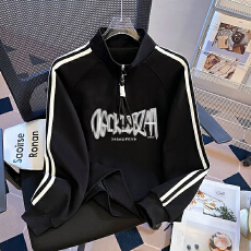 批发显瘦薄款卫衣2026新款秋中大童半拉链宽松上衣百搭炸街潮外贸<b class='q'>韩版</b>