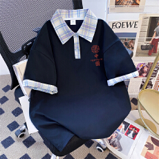 批发<b class='q'>实拍</b>后包领 220g纯棉夏季POLO衫短袖T恤<b class='q'>大码</b>女한국판