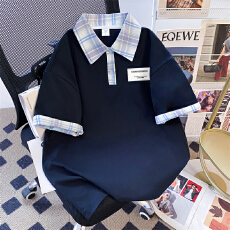 批发<b class='q'>实拍</b>后包领 220g纯棉夏季POLO衫短袖T恤<b class='q'>大码</b>女한국판