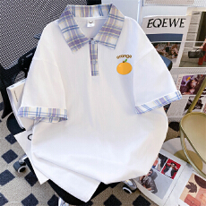 实拍后包领 220g纯棉夏季POLO衫短袖T恤大码女한국판
