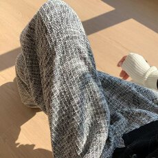 批发（原版面料），高质量时尚潮流<b class='q'>韩版</b>休闲纹理简约直筒阔腿裤