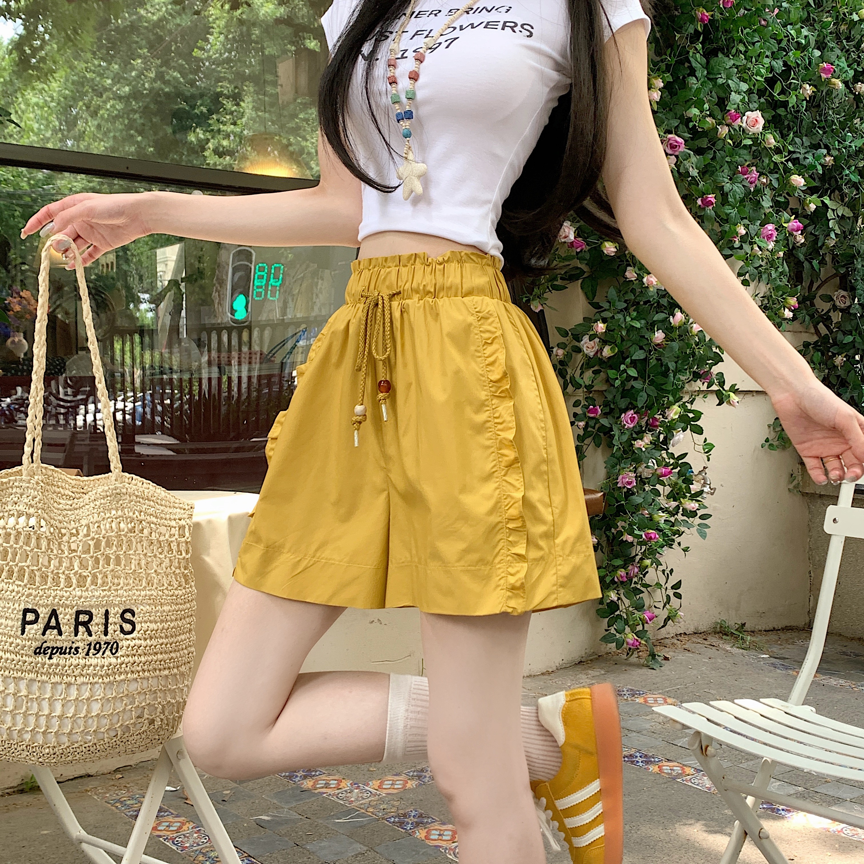 FA37109# 夏季新款时尚百搭高腰阔腿休闲裤气质显瘦 服裝批發女裝批發服飾貨源