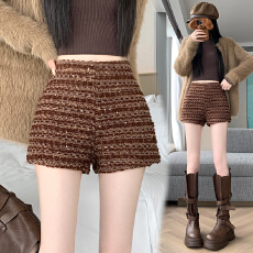 批发实拍秋冬新款时尚百搭<b class='q'>高腰</b><b class='q'>短裤</b>小香风辣妹<b class='q'>短裤</b>