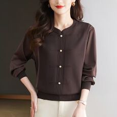 批发2025中式国风长袖针织衫女上衣秋季新款大码洋气冰丝<b class='q'>打底衫</b>薄款