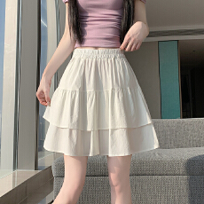 批发实拍2026春夏<b class='q'>时尚</b>新款高腰显瘦弹力五分蛋糕阔腿裙<b class='q'>裤</b>