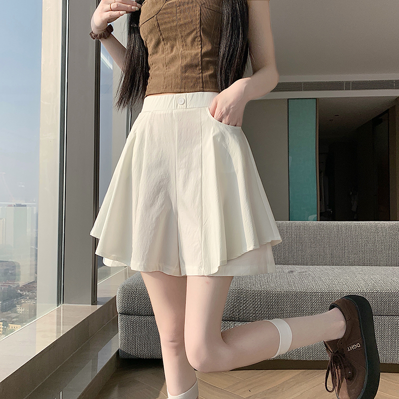 RY3945# 实拍2026夏季新款时尚休闲百搭弹力显瘦五分阔腿裙裤