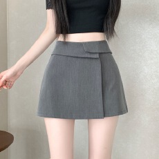 实拍2026春夏新款时尚a字显瘦高腰不规则西装百搭半身裙