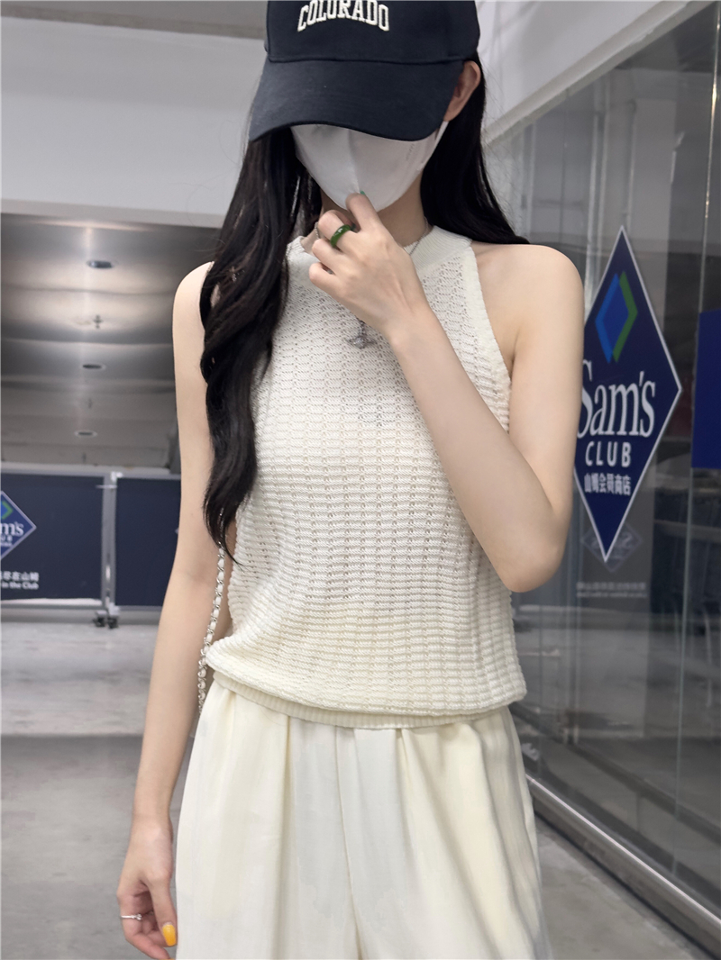 FA33793# 巨好看的夏装韩系慵懒休闲减龄针织无袖上衣 服裝批發女裝批發服飾貨源
