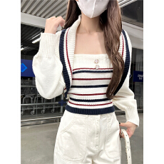 批发实拍实价 两件套<b class='q'>女</b>秋季<b class='q'>新款</b>短款针织开衫<b class='q'>女</b>抹胸