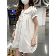 批发实价实拍 初恋小白<b class='q'>裙</b>高品质<b class='q'>娃娃</b>领泡泡袖迷你连衣<b class='q'>裙</b>