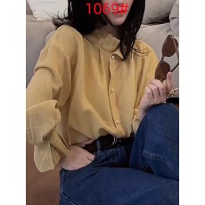 批发轻熟风小众桔黄色<b class='q'>衬衫女</b>秋冬2025年新款休闲百搭小衫通勤简约衬衣