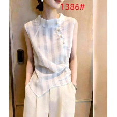 批发2026夏季新款白色条纹无袖上衣女温柔<b class='q'>百搭</b>通勤设计感显瘦气质内搭