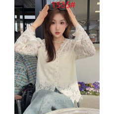 批发蕾丝刺绣白色衬衫女秋装<b class='q'>新款</b>V领衬衣2026法式减龄打底衫长袖上衣