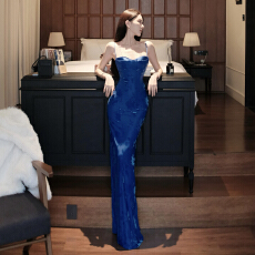 批发蓝海Venus度假印花修身包臀吊带连衣裙夏季生日<b class='q'>礼服</b><b class='q'>长裙</b>