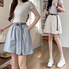 批发实拍全棉水洗工装<b class='q'>短裤</b>女2026夏季百搭时尚高腰宽松显瘦休闲阔腿裤