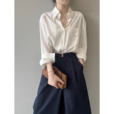 批发<b class='q'>长袖</b>白色<b class='q'>衬衫</b>女中长款宽松慵懒风<b class='q'>衬衣</b>2026新款高级感法式气质上衣