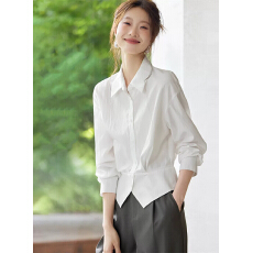 沫晗依美法式女士衬衫上衣通勤衬衣26春季高级感爆款收腰职场女装