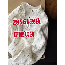 批发老钱风条纹亚麻小立领套头衬衫2025早<b class='q'>春</b>棉麻薄款衬衣