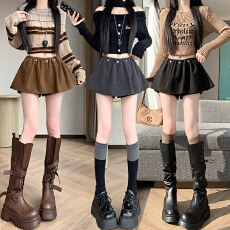 批发实拍野生model腿%法式毛呢蓬蓬<b class='q'>半身裙</b>女秋冬a字显瘦伞裙辣妹短裙