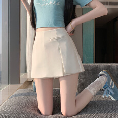 批发实拍新款西装料裙裤短裤<b class='q'>女</b>春夏2026新款显瘦百搭小个子外穿短裙