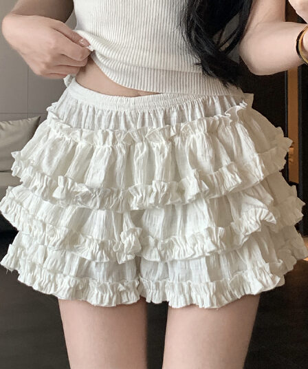 실사 발레 바람 반신 스커트 소녀 센스 다용도 케이크 드레스 3 차원 압력 주름 퍼프 스커트 호박 바지 주름 치마