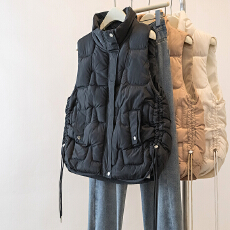 批发实拍大码女装新年穿搭立领棉马甲秋冬款保暖无袖宽松百搭休闲外套