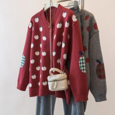 批发实拍大码洋气减龄提花针织开衫秋冬新款百搭显瘦洋气毛衣<b class='q'>外套</b>女