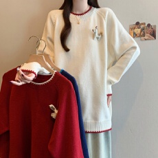 批发实拍大码设计感洋气减龄毛衣女2025新款宽松显瘦百搭针织上衣