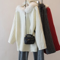 批发<b class='q'>实拍</b>大码女装慵懒风一字肩毛衣针织<b class='q'>外套</b>新年穿搭百搭洋气减龄上衣