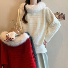 批发<b class='q'>实拍</b>大码女装慵懒风时尚毛衣针织<b class='q'>外套</b>减龄显瘦百搭洋气减龄上衣