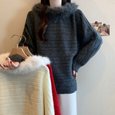 批发<b class='q'>实拍</b>大码女装慵懒风时尚毛衣针织<b class='q'>外套</b>减龄显瘦百搭洋气减龄上衣