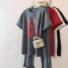 批发实拍大码公主请发财t恤纯棉短袖2026新款红色马年本命年衣服女