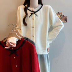 批发实拍大码女装春季新款小香风洋气亮片针织开衫胖mm高级感百搭毛衣