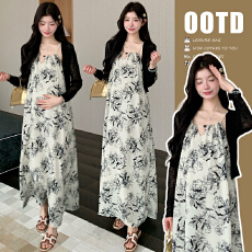 批发实拍xian货 夏季新品防晒开衫+度假风大码吊带连衣裙