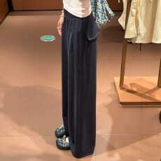 批发2026新款韩系设计感阔腿裤女薄款大码高腰遮胯显瘦休闲裤