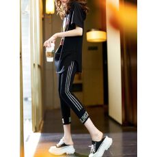 批发高端黑色<b class='q'>打底裤</b>女<b class='q'>夏</b>季休闲高腰裤子2025年欧洲站新款大码裤子