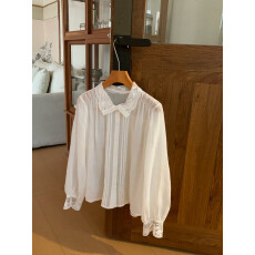 批发<b class='q'>正品</b>miluroom米鹿sicily 蕾丝拼接娃娃领衬衫女春款小衫